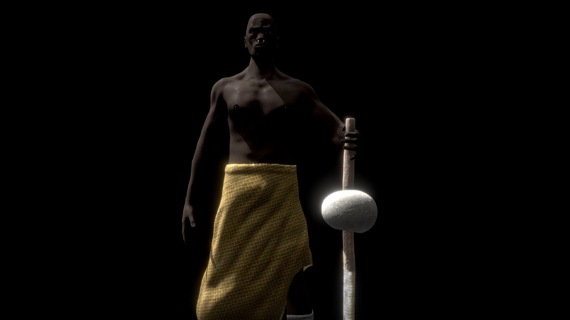 Warrior of a African tribe. Rigged - African Man - Buy Royalty Free 3D model by franckross 3d model