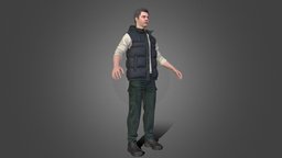 Man in Autumn Outfit 15 body, suit, winter, vest, jacket, clothes, pants, coat, shoes, boots, jeans, uniform, puffer, sweater, outfit, hoodie, trousers, waistcoat, pullover, hoody, character, 3d, model, man, female, male, sport, modular, clothing