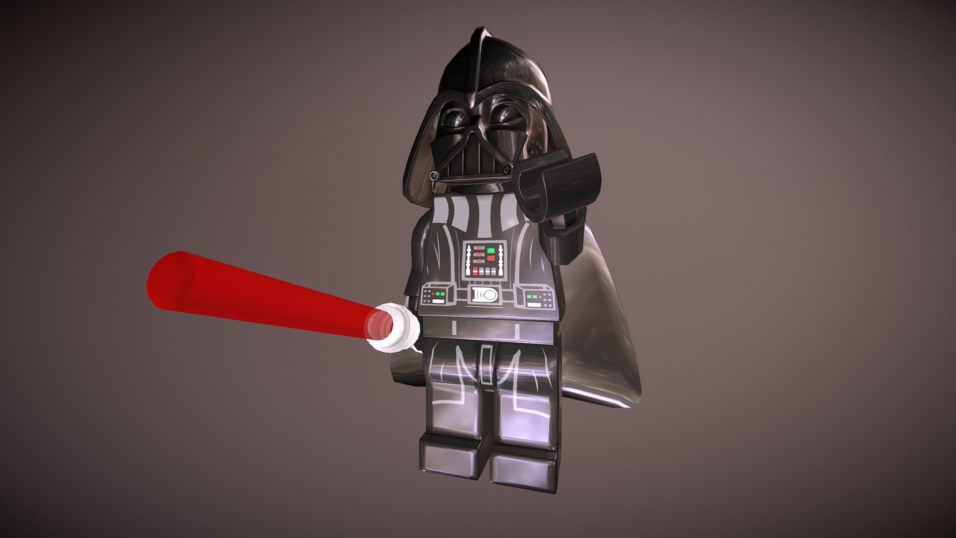 LEGO Darth Vader, made in Maya by Sonia Remacha - LEGO Darth Vader - Sonia Remacha 1B - 3D model by Sonia Remacha (@sonia.remacha) 3d model