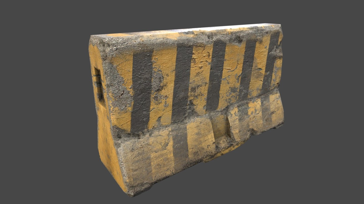 Barricade Concrete Block - 3D model by AkkA 3d model