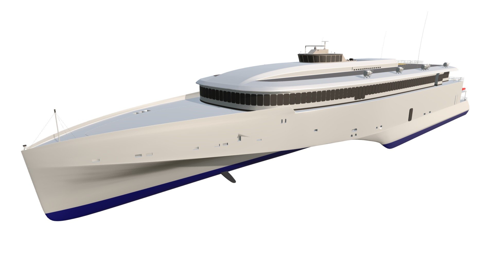 Quality 3d model of high speed trimaran ferry 3d model