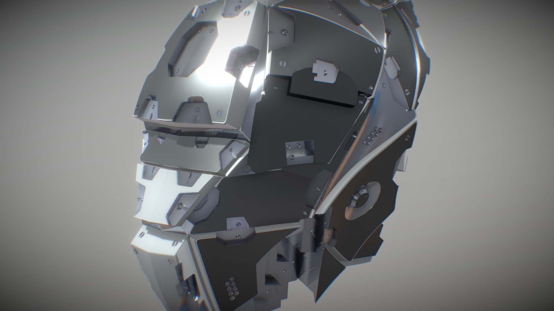 Zbrush process starting with Low poly model and panel loops and finishing with live booleans to give it a sci-fi, high tech sort of feeling 3d model