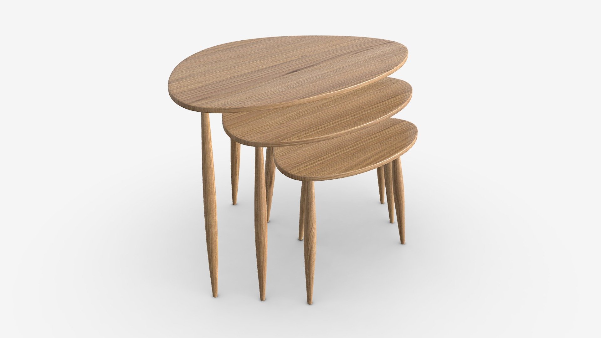 Nest of Tables Ercol Shalstone John Lewis - Buy Royalty Free 3D model by HQ3DMOD (@AivisAstics) 3d model