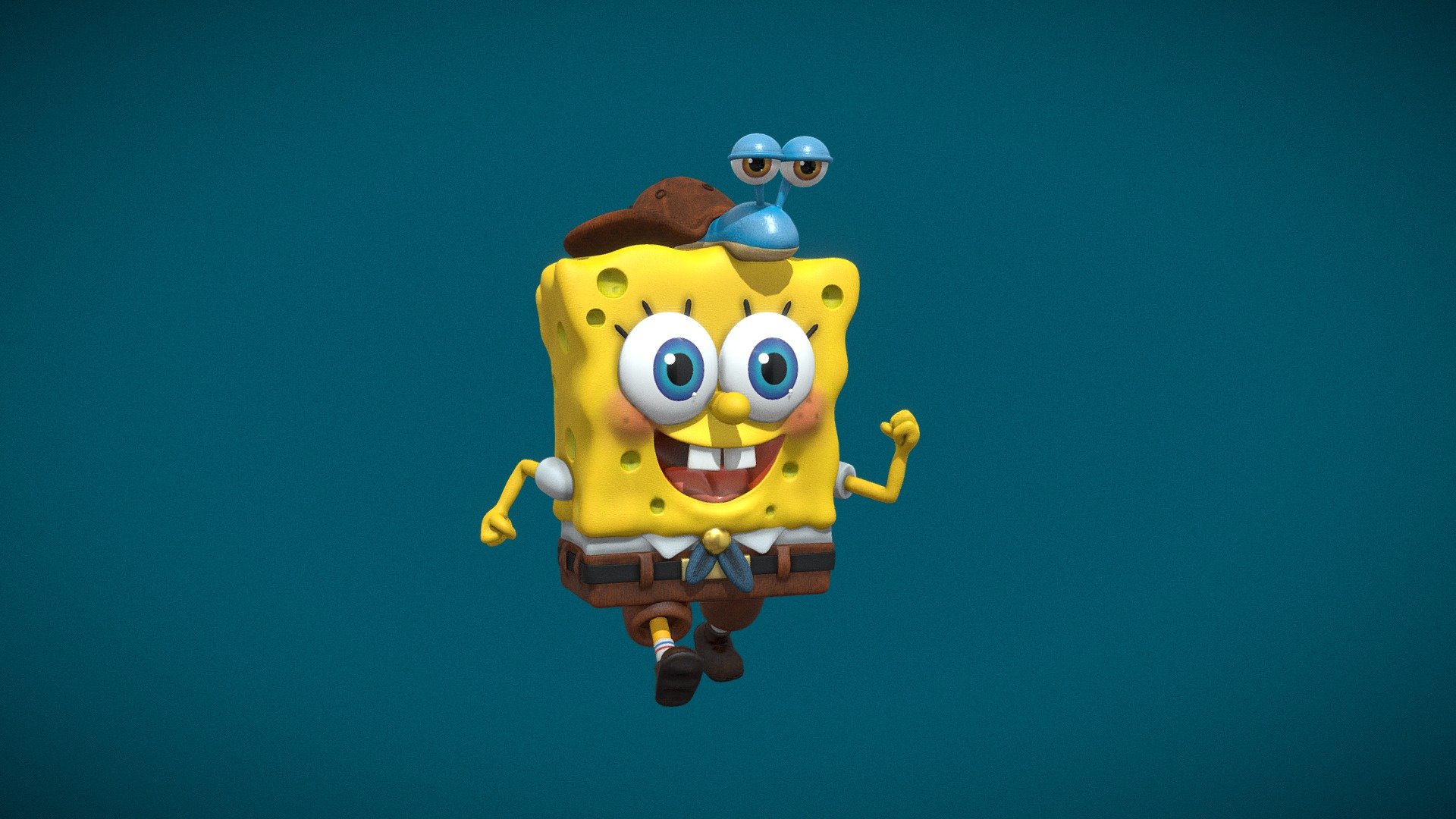 Spongebob Squarepant and Gary - Download Free 3D model by Witchy (@_Witchy___) 3d model