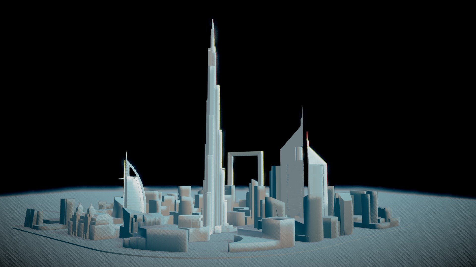 Dubai Skyline - 3D model by Option1 3d model