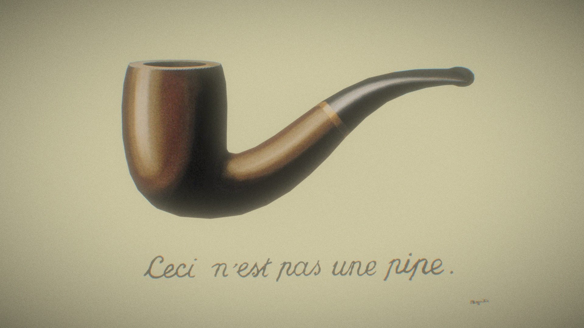 Here's a tribute to surrealist painter René Magritte, with a 3D rendition of his fampus works the Treachery of Images (1929 - 1952) in 3 variations.


 - The Treachery of Images 3D - 3D model by hinxlinx 3d model