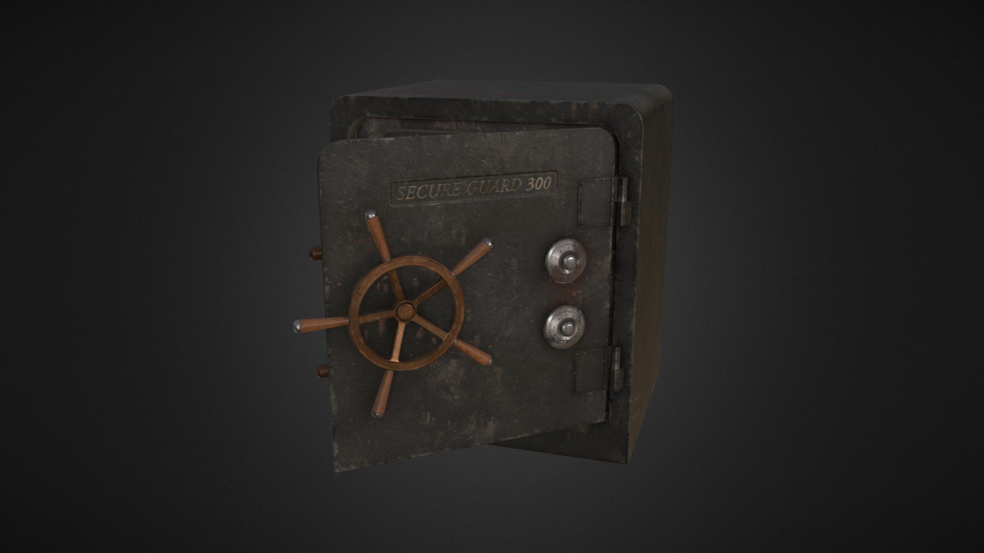Safe model created in Maya, and textured in Substance Painter.. This safe is inspired by the Fallout series, as well as real safes 3d model
