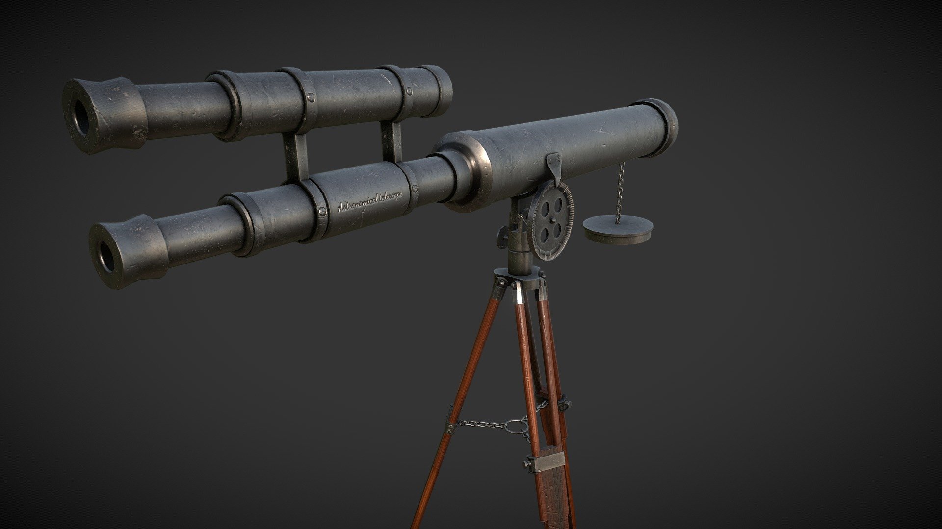 Telescope done in Maya and Substance painter 2 3d model
