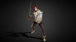 Sword and Shield Warrior semi-realistic, fantasycharacter, stylizedcharacter, fantasy, gameready