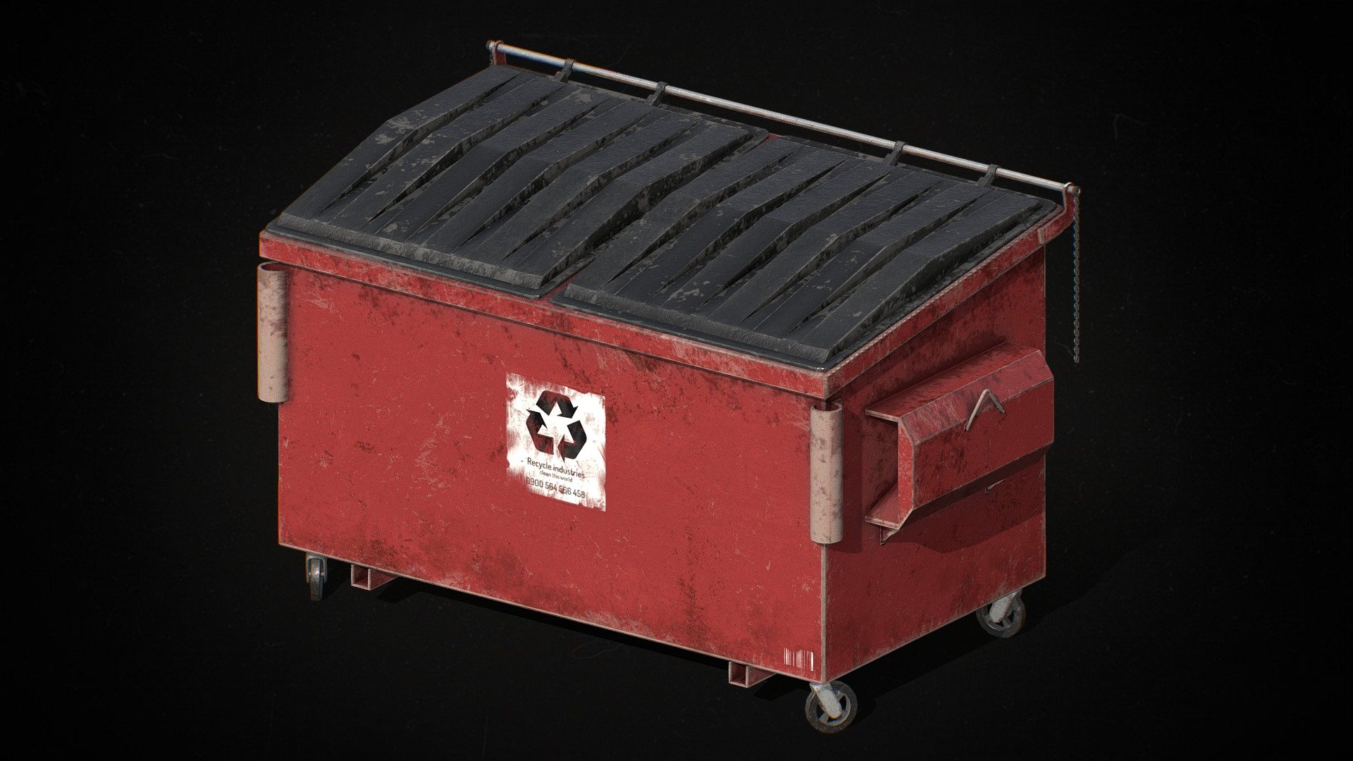 And yet another model for my upcoming project! :) Enjoy! - Public large trashbin - Buy Royalty Free 3D model by Giora (@ChubbyPanda) 3d model