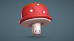 Angry mushroom mushroom, angry, charactermodel, character, lowpoly, gameasset, gameready, mushroomcap