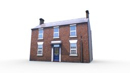 Old English Village House london, brick, apartment, england, realistic, old, facade, english, suburban, townhouse, photorealist, 3d, stone, house, building, village