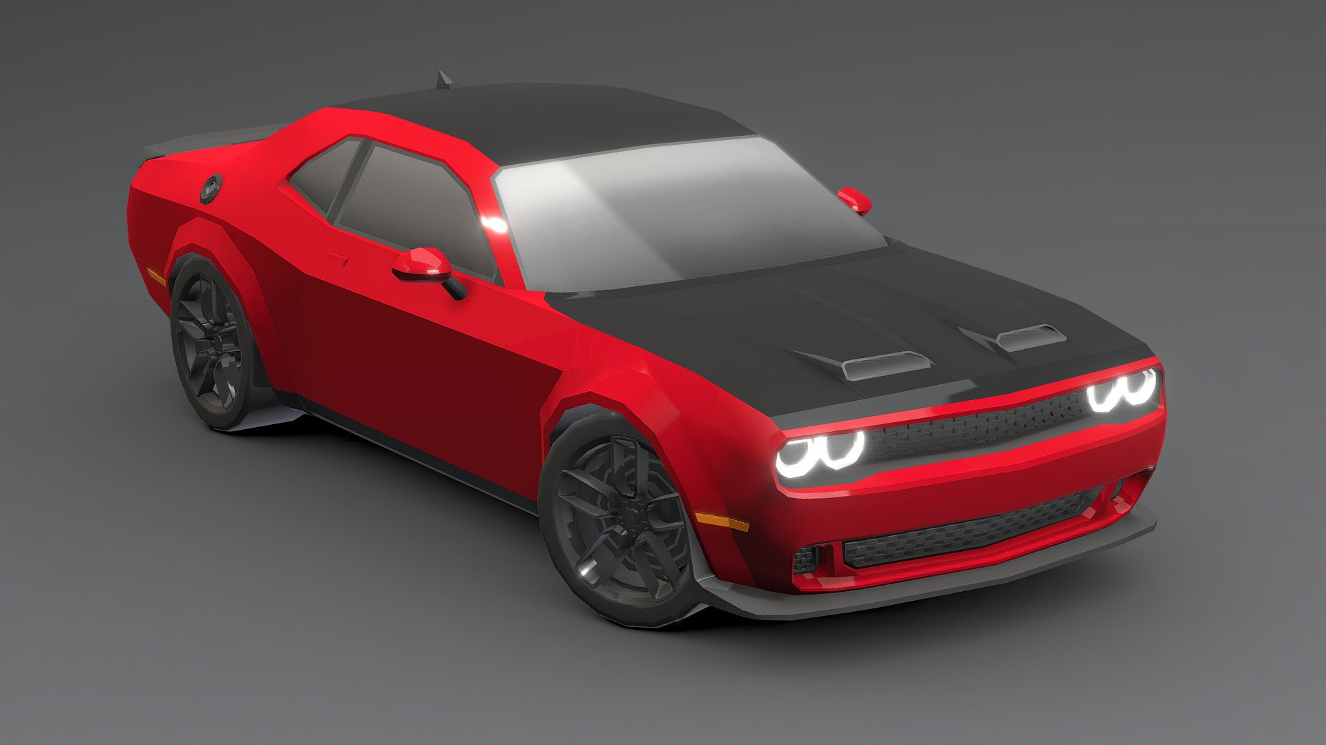 Dodge Challenger SRT 2023 Low-poly 3D.





You can use these models in any game and project.




This model is made with order and precision.




The color of the body and wheels can be changed.




Separated parts (body. wheel).




Very low poly.




Average poly count: 12/000 Tris.




Texture size: 128/256 (PNG).




Number of textures: 2.




Number of materials: 3.




format: fbx, obj, 3d max.




 - Dodge Challenger SRT 2023 Low-poly 3D - Buy Royalty Free 3D model by Sidra (@Sidramax) 3d model