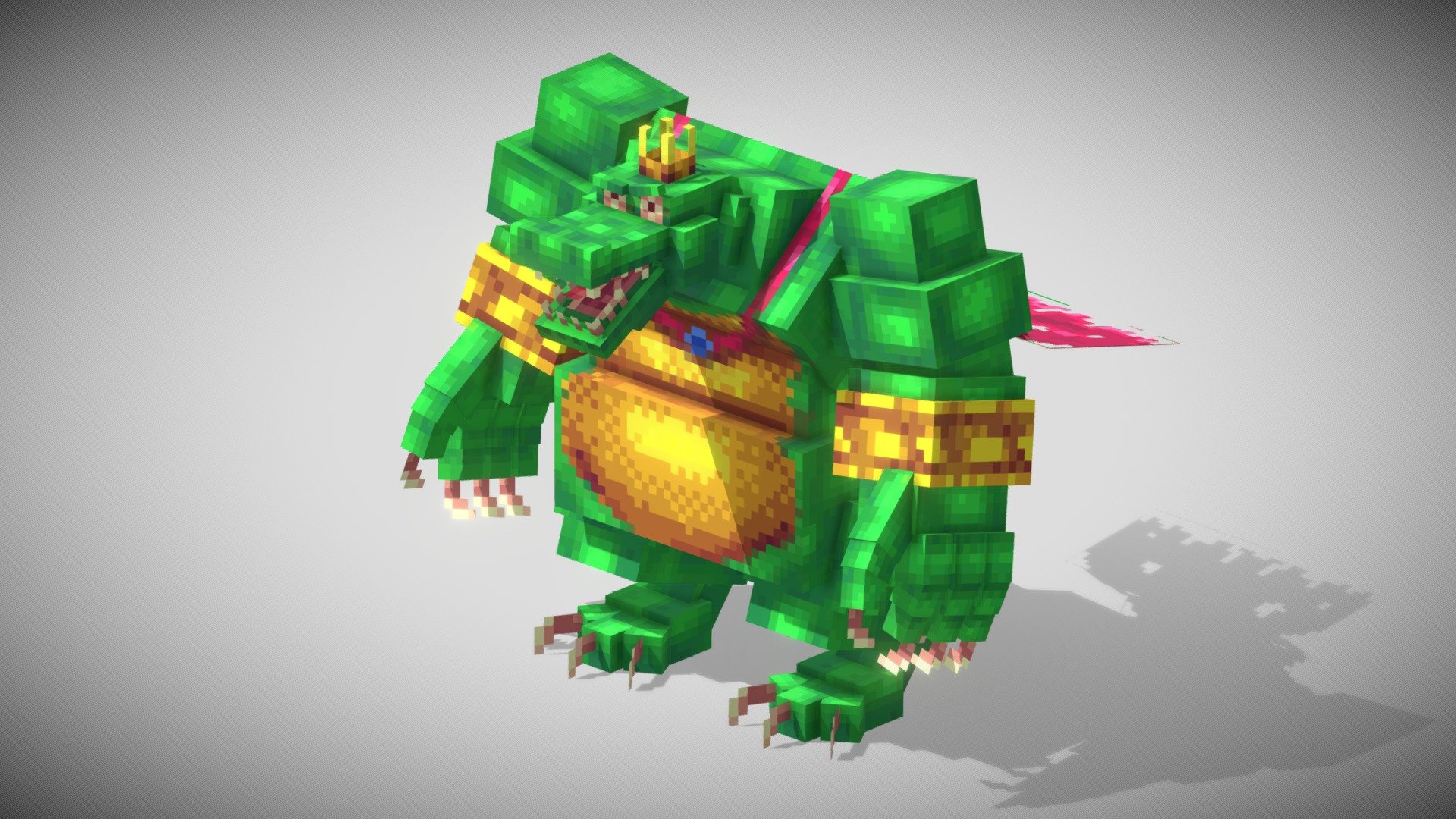 King K Rool 
Nintendo Character made in Blockbench for a Minecraft CEM - King K Rool - 3D model by seancreatif1 3d model