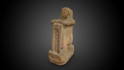 Naophorous Statue of Qen, Priest of Anukis priest, statue, sandstone, ancientegypt, museoegizio, newkingdom, stone, naophorus, anukispriest