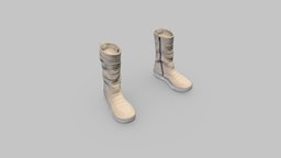 Flat Sand Boots modern, flat, sports, sand, stylish, boots, combat, realistic, real, beige, dystopian, uni, metaverse, pbr, low, poly, futuristic, female, fantasy, male