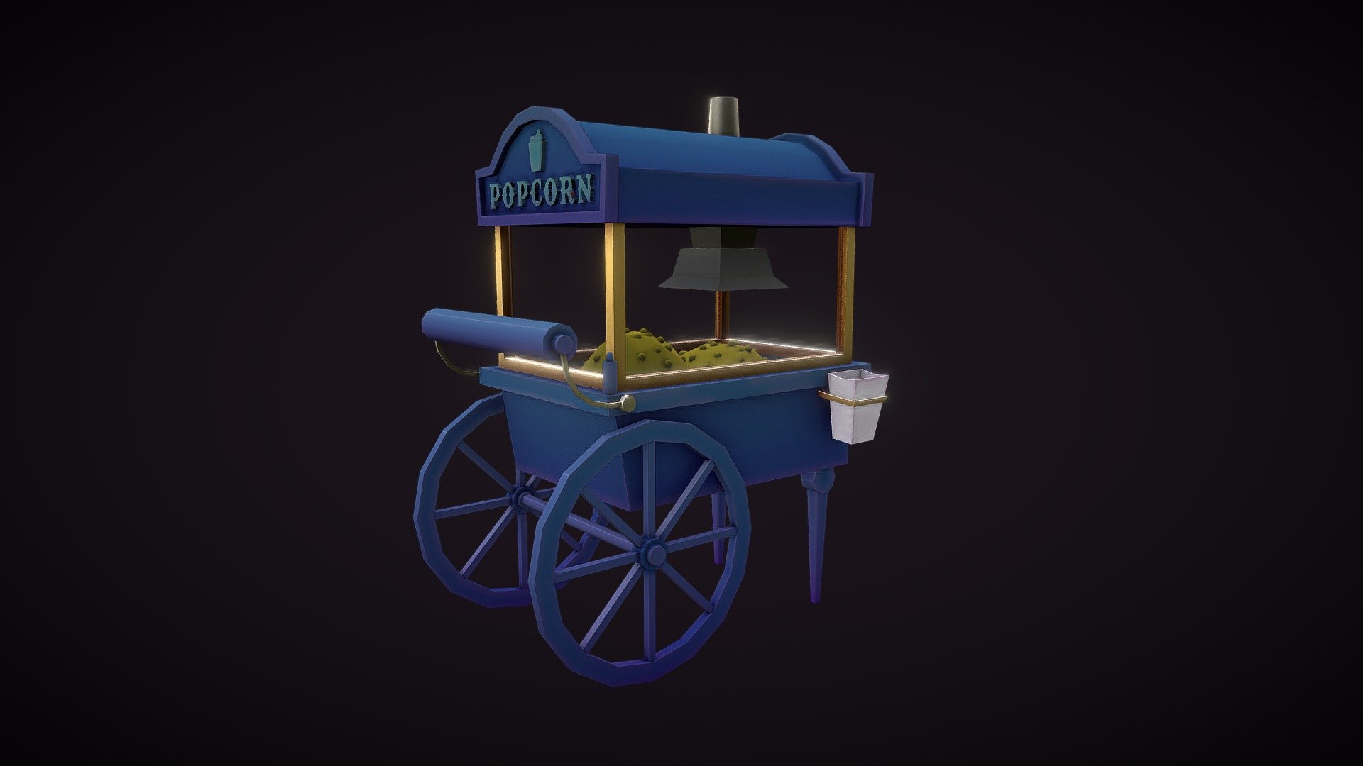 Stylized Popcorn Cart - 3D model by Gökberk Köybaşı (@gokberkkoybasi) 3d model
