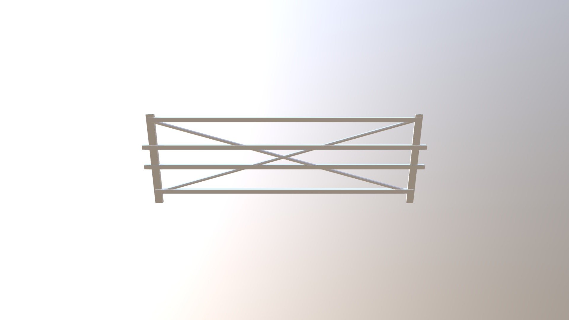 A Cartoon farm fence item that can be repeated several times to create a long fence 3d model