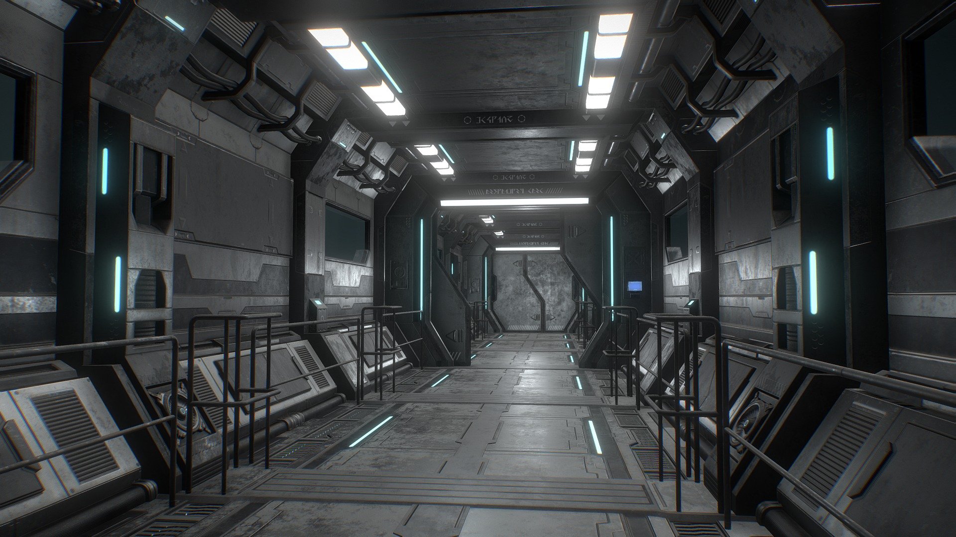 This pack includes my Sci-Fi Modular corridor + Sci-Fi Door:




Created with 3ds Max

Textured in Substance Painter

The unit of measurement used for the model is centimeters

5 PBR Materials with 4k textures including: Albedo, Normal, Metalness, Roughness, Occlusion, Emissive, Opacity.

Full set includes:




Wall (with the option of adding panel or window)

Floor

Ceiling

Separator

Separator Ceiling

Separator Floor

Fan (optional, to add to separator)

Railing (also optional)

Door (separated in 3 parts, ready to animate)

Polys of parts: 2.291 (4.490 tris).
Polys of scene: 17.790 (35.088 tris)

Files included:




Sci-Fi Modular Corridor with Door: Full scene

Sci-Fi Modular Door: Door separated

Sci-Fi Modular Corridor Parts: All parts separated to build your own corridor

Formats included: MAX / BLEND / FBX / OBJ / 3DS

This model can be used for any game, personal project, etc. You may not resell any content - Sci-Fi Modular Corridor & Door Ver.1 - Low Poly - Buy Royalty Free 3D model by MSWoodvine 3d model