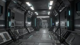 Sci-Fi Modular Corridor & Door Ver.1 scene, fiction, future, prop, spacecraft, pack, collection, metal, science, corridor, science-fiction, asset, scifi, sci-fi, modular, space, spaceship, door, environment