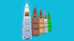 Al Faisaliyah Tower Landmark tower, landscape, landmark, saudi, riyadh, explainer-video, arabia, assist, blender, lowpoly