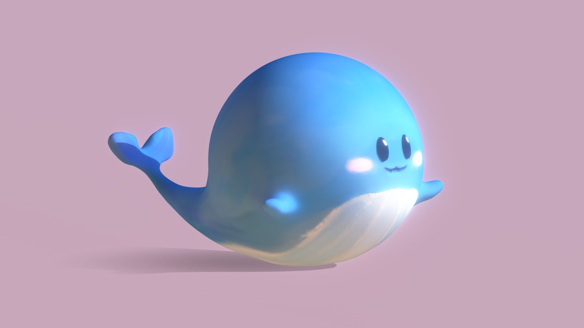 Another take with a cute creature. Turns out, I have to use basic shapes so I don't have weird lumpy - Cute whale for school - 3D model by Petal_Lite 3d model