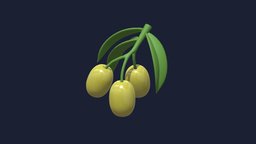 Olive Icon object, food, fruit, organic, oil, olive, icon, fresh, medicine, sweet, health, diet, vegetable, vegetarian, healty, nutrition, healthy, 3d