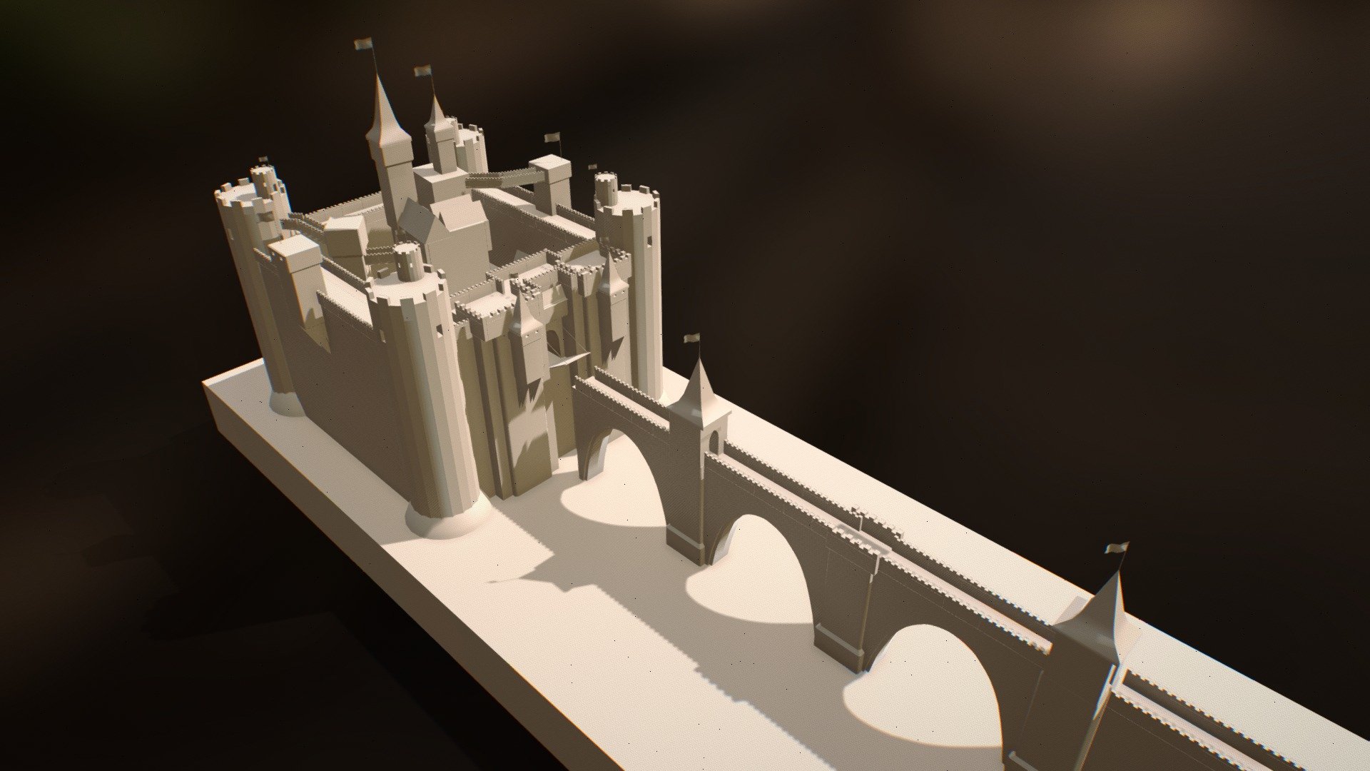My first model made of a castle for school 3d model