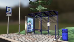 Bus Stop touhou, cirno, bus-stop, lowpoly
