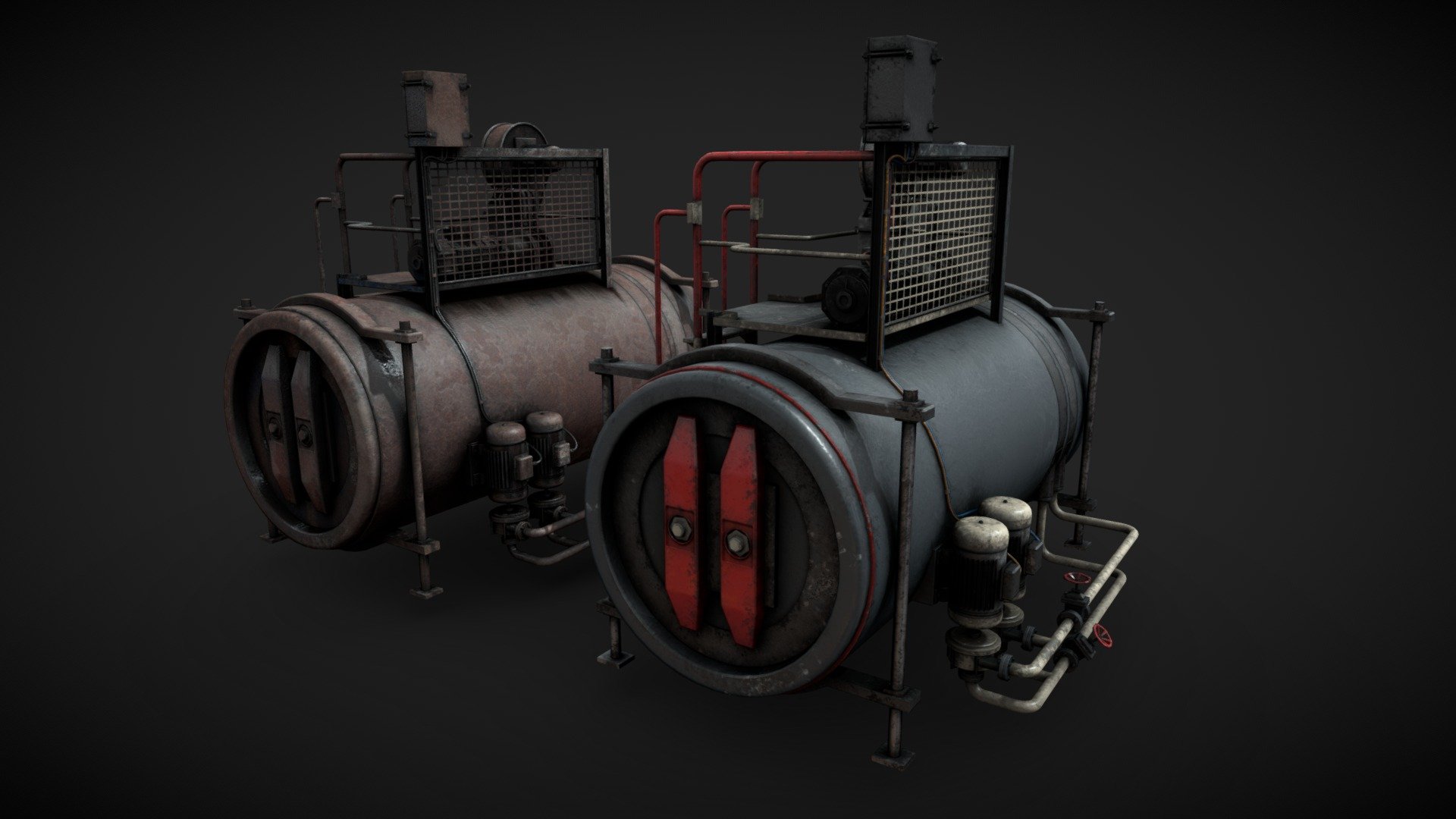 Machinery device for industrial visualizations 

4k PBR textures included. Regular and rusted. 

Non overlapped UVs 3d model