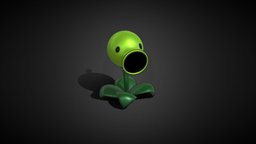 Peashooter (Plants vs. Zombies) plant, nature, plantsvszombies, cartoon, game, blender3d, model3d