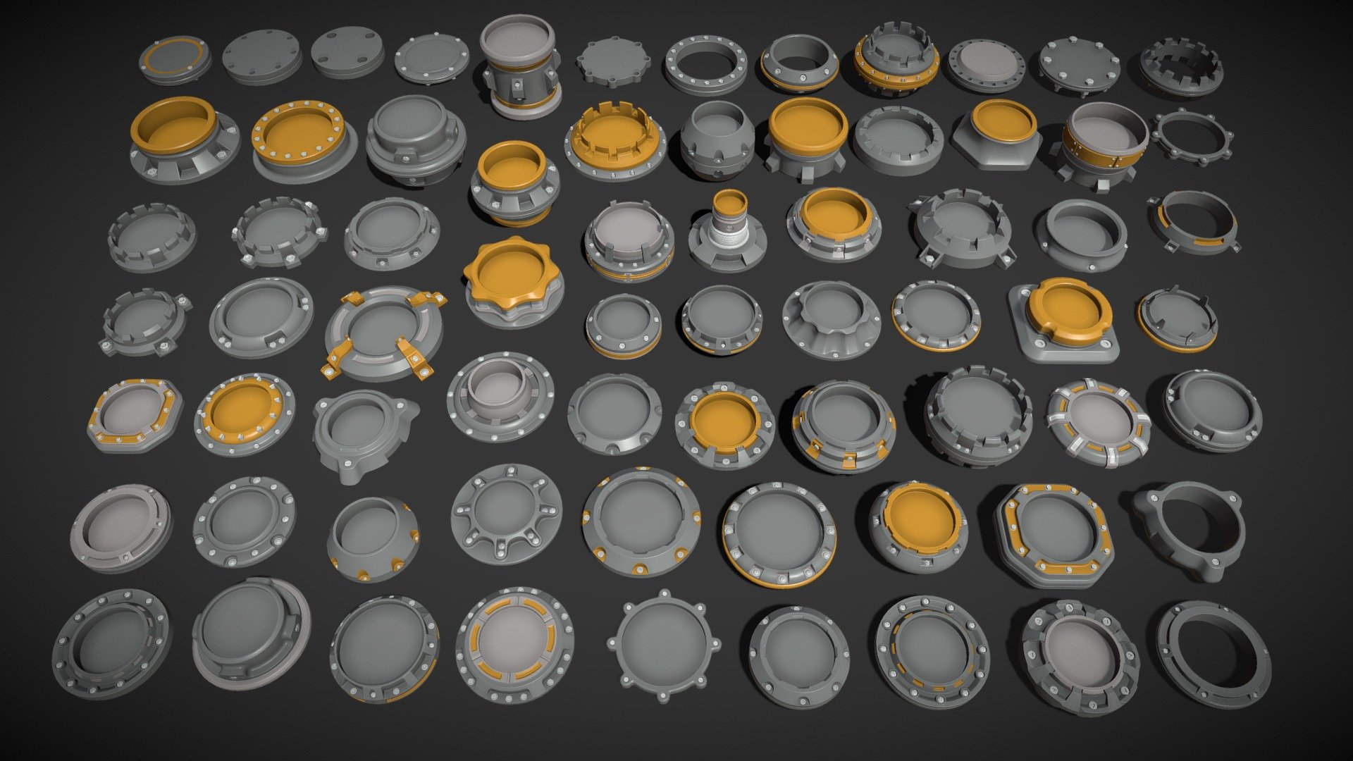 Get pack - https://www.artstation.com/a/8714165

42 tube basis + 28 tube connectors




clean quad and close mesh

middle poly

include max(2018), blend(2.81), fbx, obj and stl files

no UW map, textures and materials

include max(2018), blend(2.8),fbx, stl and obj files

poly - 479481

vert - 440234 - Industrial Kitbash - 3 - 70 pieces - 3D model by 3d.armzep 3d model