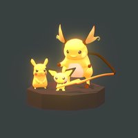 Pikachu Family pokemon, pikachu, friendship, nintendo, family, evolution, pocketmonsters, raichu, pichu, pokemongo, game
