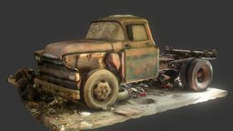 Barn Truck Re-scan truck, abandoned, vintage, retro, wreck, rusty, ruined, barn, debris, garbage, old, scan