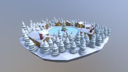 Christmas Low-poly Scene winter, christmas, lowpolymodel, low-poly-gaming, low_poly, low-poly, game, lowpoly, gameasset, gameready