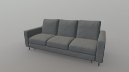 Sofa room, sofa, couch, cloth, seat, living, realistic, wrinkles, fabric, canape