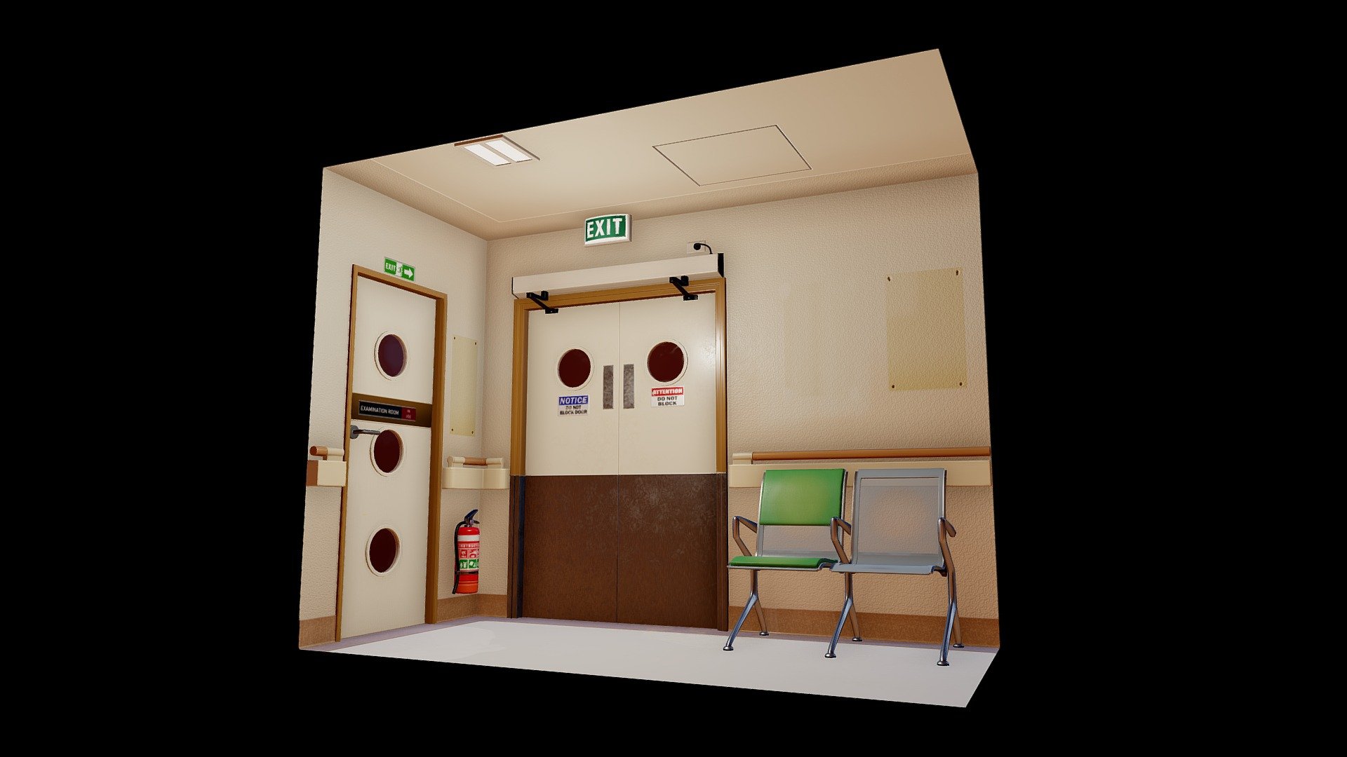 Just a small diorama of a hospital corridor I thought would be fun to make. Modelled and baked in Maya. Textured in Substance Painter 3d model
