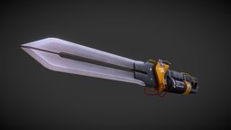Power Knife 3ds-max, meleeweapon, 3ds-max-low-poly, weapon, knife, low-poly, hand-painted, sci-fi
