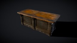 Old painted victorian counter [Props] victorian, furniture, counter, old, substancepainter, substance, noai