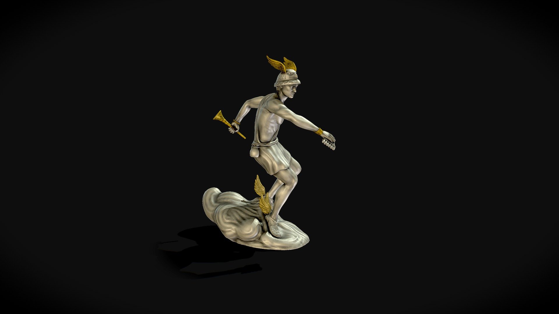 The Statue of greek god Hermes , this statue is for 3D print and paint. 

The zip file contains the 3D model in stl and OBJ formats, also the model in a single piece and segmented into parts for easier printing.

HERMES was the Olympian god of flocks and flocks, travelers and hospitality, roads and commerce, theft and cunning, heralds and diplomacy, language and writing, athletic competitions and gymnasiums, astronomy and astrology. He was the personal herald and messenger of Zeus, king of the gods, and also the guide of the dead who led souls to the underworld 3d model