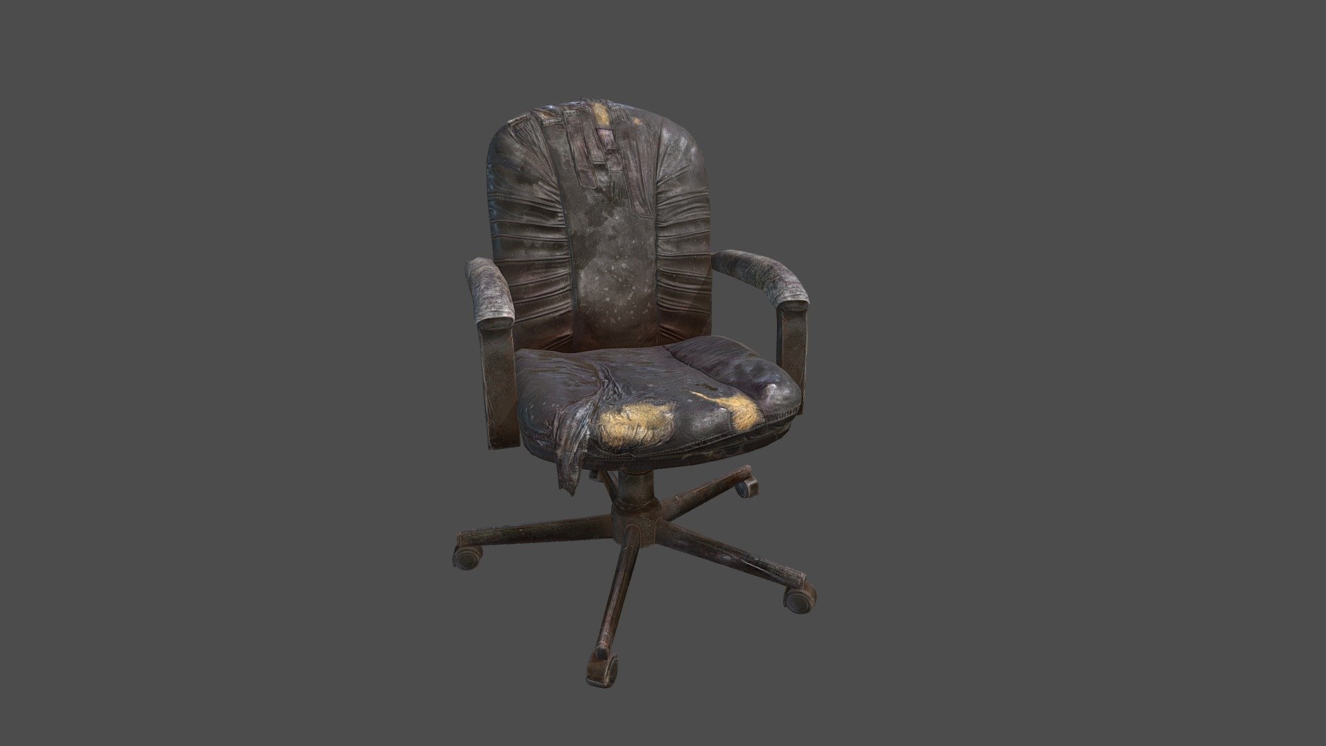 Damaged Old Office Chair - Damaged Old Office Chair - Buy Royalty Free 3D model by 5DollarStore (@FiveDollorStore) 3d model
