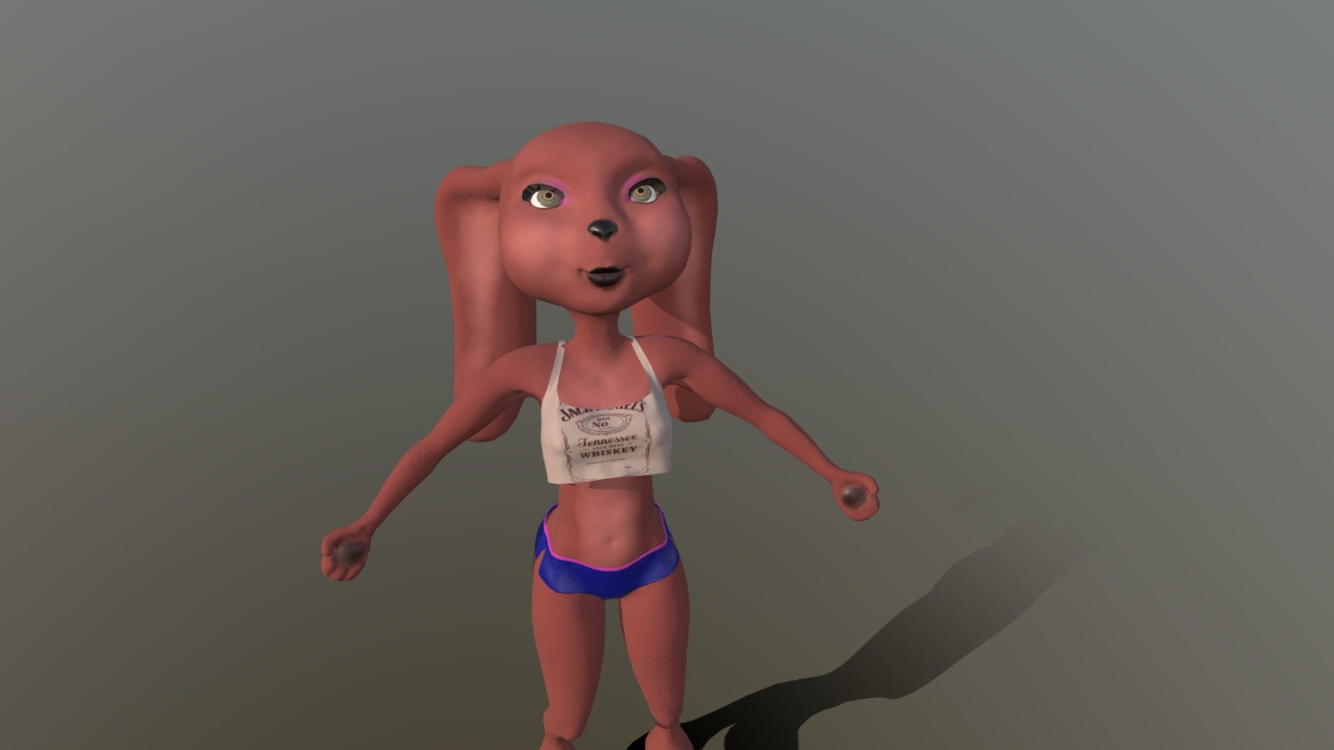 Stylised model of a sexy  bunny girl, she has been caught up in a life of crime&hellip; 

Its rigged with a humanoid armature, and she has a textured body under the clothes.
The model is a part of a pack 3d model