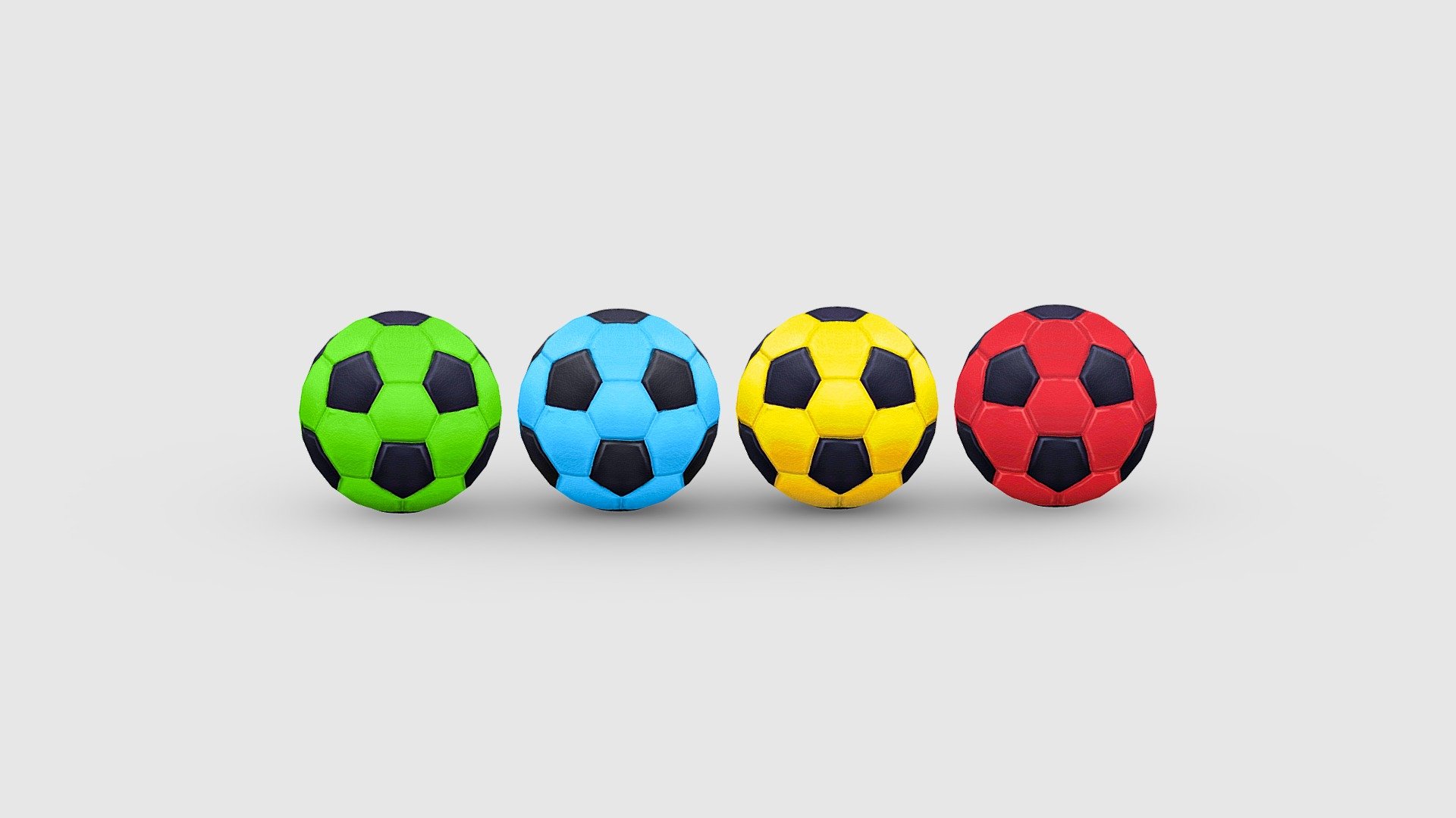4 colored balls - 4 colored balls Low-poly 3D model - 3D model by ler_cartoon (@lerrrrr) 3d model