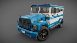 Generic american armored truck police, van, money, vintage, security, road, post, pickup, diesel, detailed, panel, bank, tank, rubber, copper, cash, transfer, convoy, weapon, building