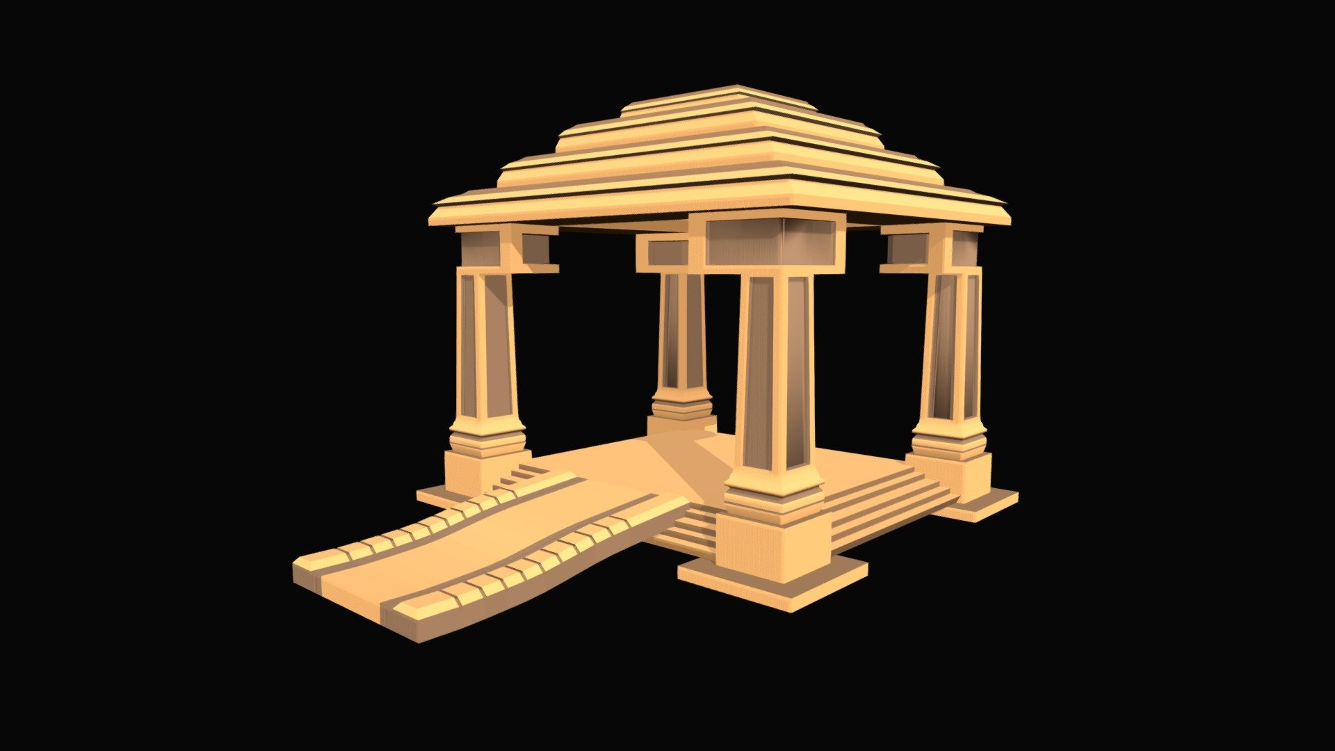 3d Building with pillars - style and decorate, modeling by blender - 3d Building with pillars - 3D model by RiverofCreative 3d model