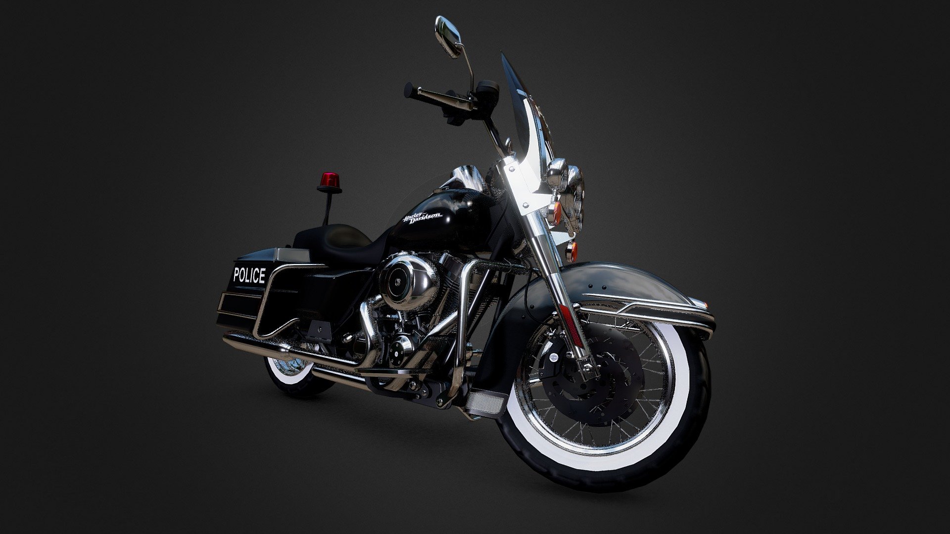 Harley-Davidson Road king  (Police) - Harley-Davidson Police - Download Free 3D model by Comrade1280 3d model