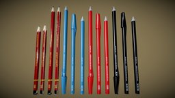 Pens & Pencils office, red, lead, pencil, drawing, pen, sketch, biro, hb, writing, graphite, ballpoint, pens, stationery, blue