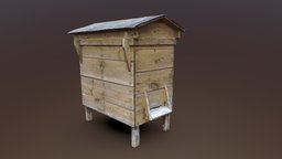 Beehive box archviz, 3d-scan, bee, natural, handmade, brown, gamedev, photogrametry, beehive, nature, photogrammetry, 3d, hand-painted, scan, wood