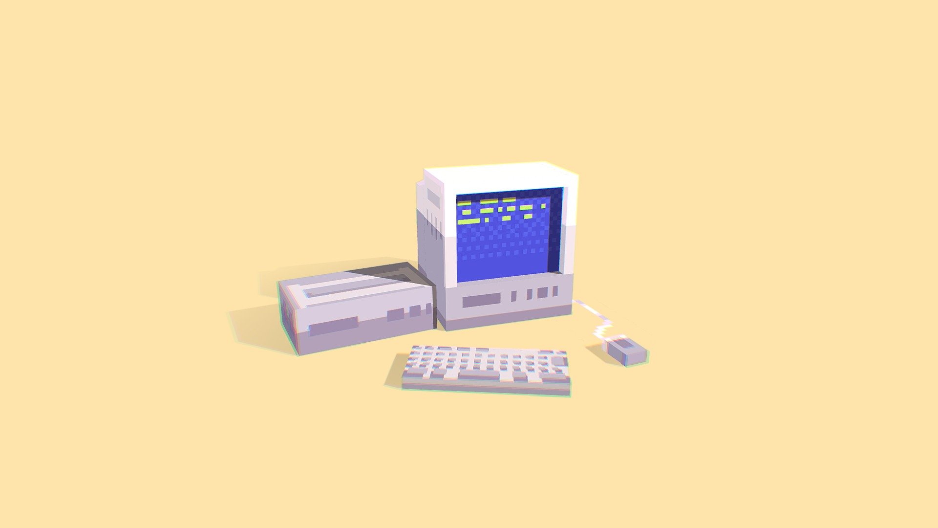 A really old, slow, classic, vintage computer made in Blockbench - Vintage Computer - 3D model by Thomas (@ttodgers1) 3d model