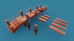 Bridge Wood Game Asset